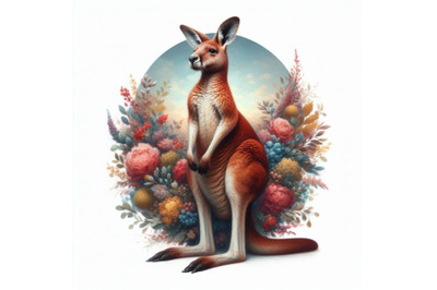 Bundle of kangaroo isolate on white background