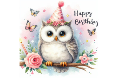 bundle of a owl happy birthday