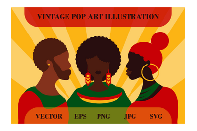 Vector Cartoon Black History Month Illustration