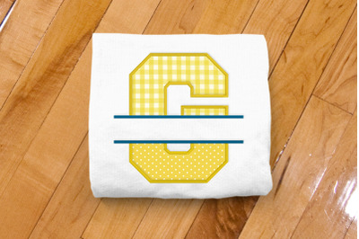 Varsity Letter G Split | Applique Embroidery