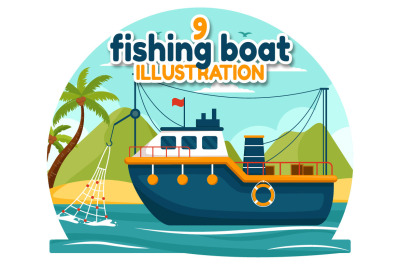 9 Fishing Boat Illustration