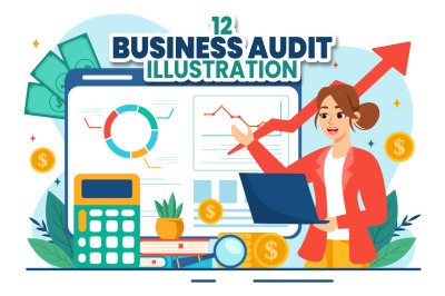 12 Business Audit Documents Illustration