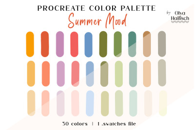 Cute Bright Procreate Color Palette. Colorful Procreate Swatches