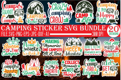 Camping Sticker SVG Bundle&2C; Camping SVG