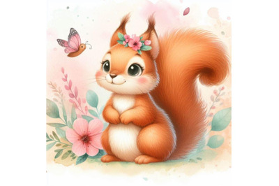 Bundle of cartoon a squirrel