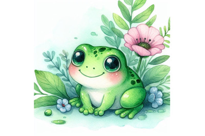 Bundle of Cute green frog