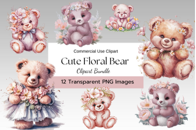 Floral Teddy Bear Clipart