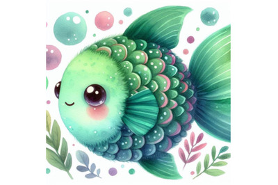 Bundle of Cute Green Fish