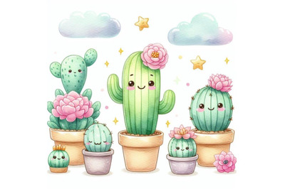 Bundle of Cactus cartoon