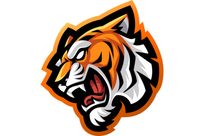 Tiger head esport mascot logo design