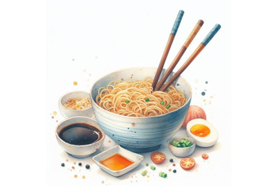 Bundle of noodles food with chopsticks