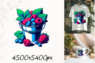 Fresh Berry Bucket Summer Art