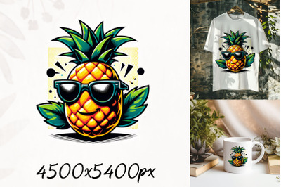 Cool Pineapple with Sunglasses