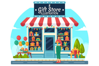 8 Gifts Store Design Illustration