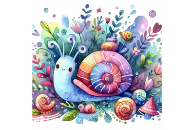 Bundle of Cute Snail cartoon