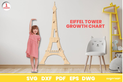 Eiffel Tower Growth Chart Laser Cut