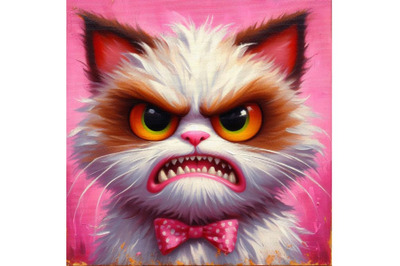 A set of Angry cat cartoon