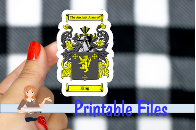 King Coat of Arms Sticker