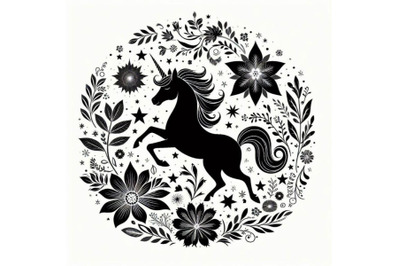 Bundle of Unicorn with flowers