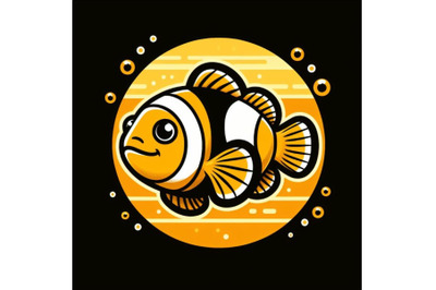 Bundle of Cute clown fish cartoon