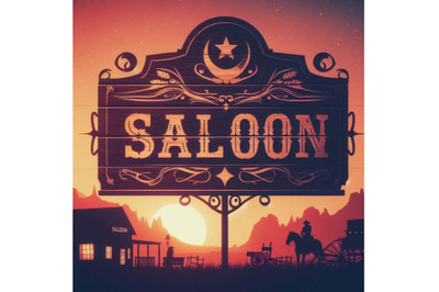 Bundle of Saloon Wooden Sign Vintage Retro