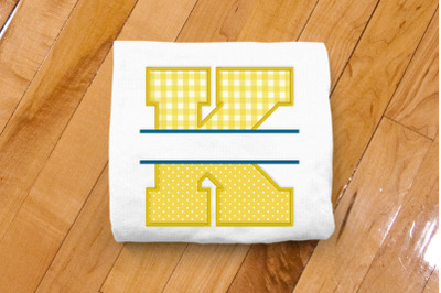 Varsity Letter K Split | Applique Embroidery