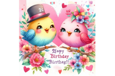 A bundle of Happy birthday sign Colorful background