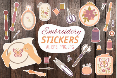 Embroidery set &2F; Printable Stickers Cricut Design