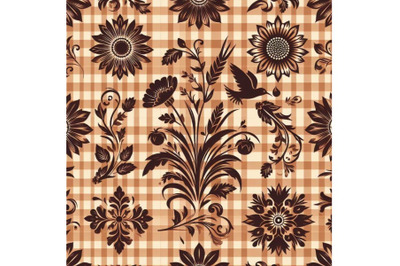 A bundle of Seamless brown checkered pattern