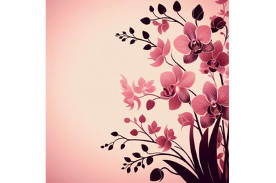 A bundle of A very stylish floral background  with pink orchid flowers