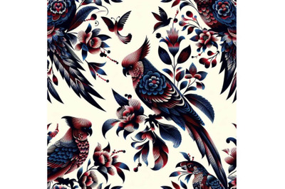 A bundle of Beautiful vector pattern with nice  rosella bird pattern