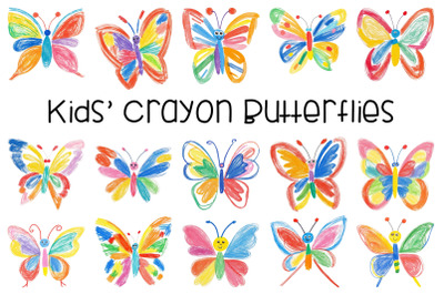 Kids Crayon Butterflies