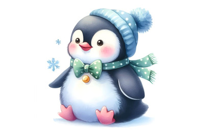 A bundle of a cute cartoon penguin