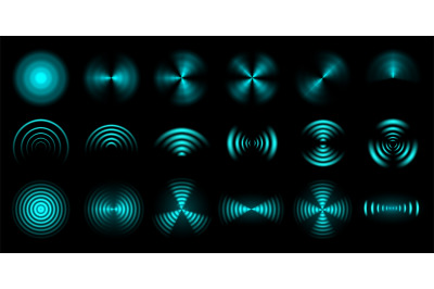 Wireless signal waves. Futuristic sound wave, digital beam and radial