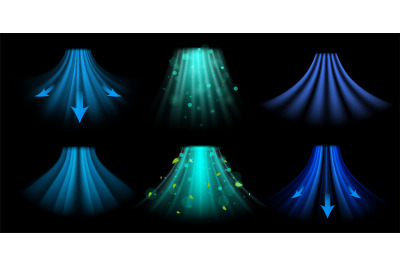 Dynamic airflow overlay. Fresh air circulation for air purification&2C; v