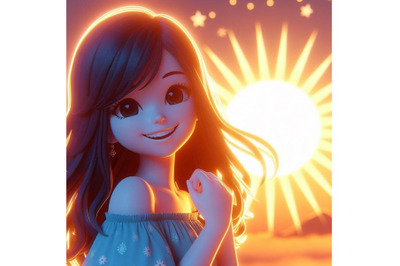 A bundle of 3D Realistic Happy Smiling Cute Sun