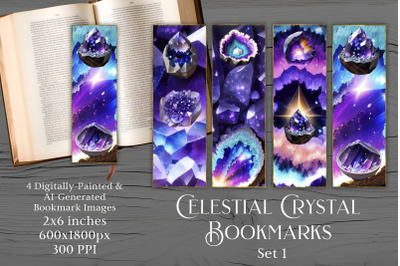 Printable Bookmarks - Celestial Crystal 1 - Crystal Designs