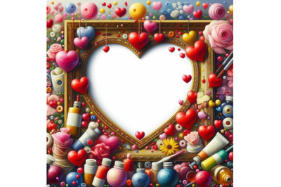 Bundle of Valentines frame - vector. Hearts frame for valentines day