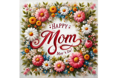 Bundle of Happy Mothers Day Mom Alphabet Flowers