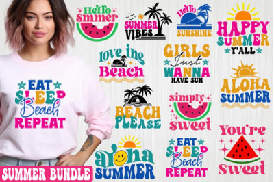 Trendy Retro Summer Groovy SVG Bundle