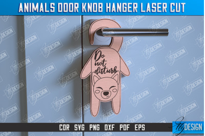 Dog Door Knob Hanger | Children&amp;&23;039;s Room | Door Sign | Baby Animals |CNC