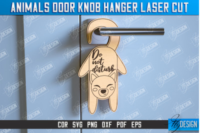 Dog Door Knob Hanger | Children&#039;s Room | Door Sign | Baby Animals |CNC