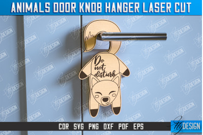 Fox Door Knob Hanger | Children&#039;s Room | Door Sign | Baby Animals |CNC