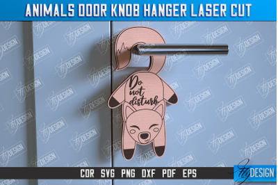 Fox Door Knob Hanger | Children&#039;s Room | Door Sign | Baby Animals |CNC