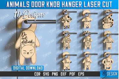 Animals Door Knob Hanger Bundle | Door Sign | CNC File