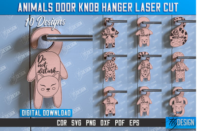 Animals Door Knob Hanger Bundle | Door Sign | CNC File