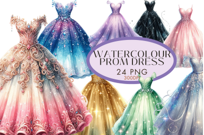Watercolour Prom Dress Clipart