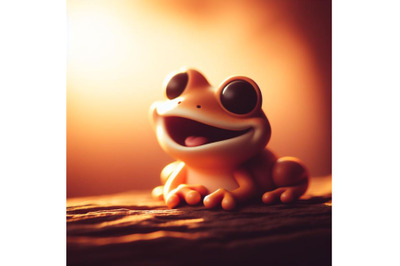 A bundle of a cute little happy frog (side view)