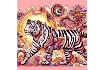 A bundle of Beautiful decorative tiger