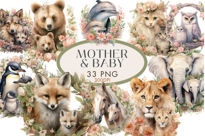 Mothers Day Animals Clipart